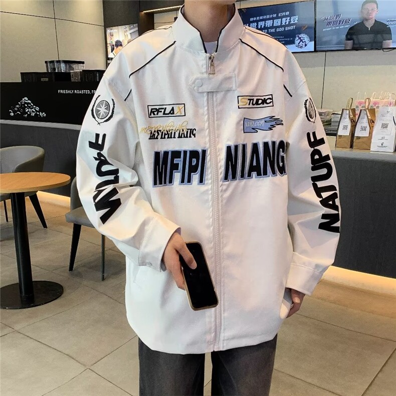 青春流行男春季夹克文艺潮外套PU皮刺绣双层W9214P68,男装夹克,星座1116-2