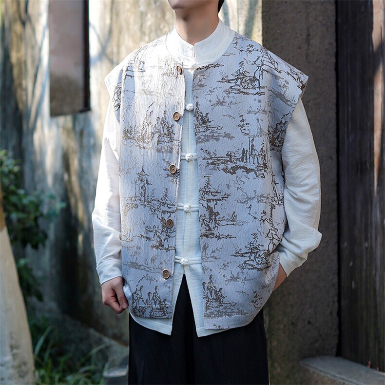 新中式2025春夏新款风格精美提花马甲A021-MJ01-p70控98图片