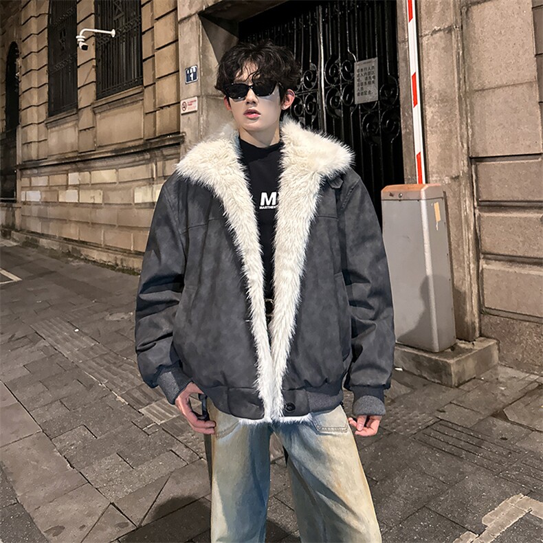 405A美式高街大毛领短款棉衣座山雕棉服MY25809-特批100控178,男装棉衣,星座405A