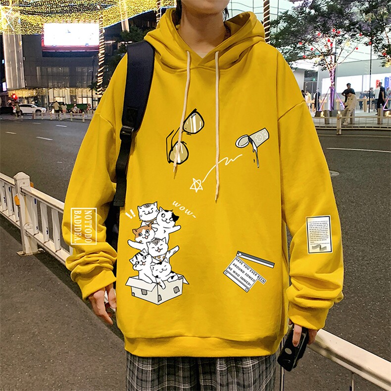WY2115-P35加绒款-P40纯棉连帽卫衣男大码运动帽衫宽松薄外套男,男装卫衣,电商A040
