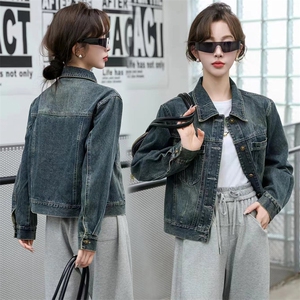 小个子欧货牛仔外套短款女士2024春秋季新款流行漂亮减龄夹克上衣图片