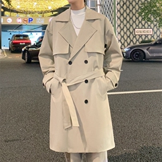 现货中长款大衣男2025新款春季外套高级感英伦风衣F02525-P98，男装风衣，星座308B-2