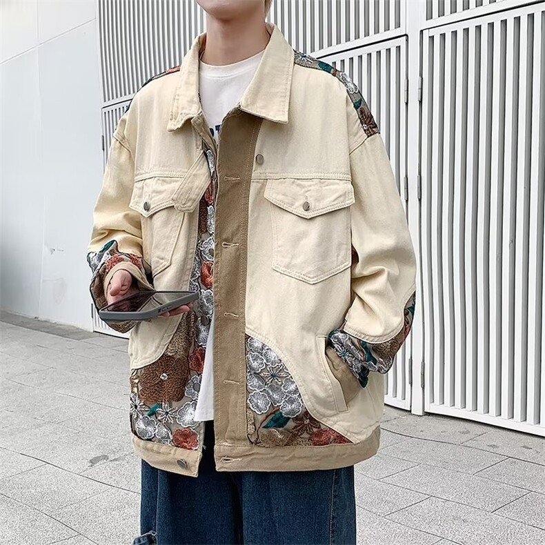 式复古刺绣工装外套男潮牌ins潮棒球服D0005-P72图片