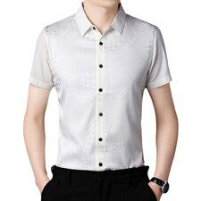 夏季2023新款短袖衬衫男士商务修身休闲上衣衬衣潮流，男装衬衫，电商B212（原钱塘6029）