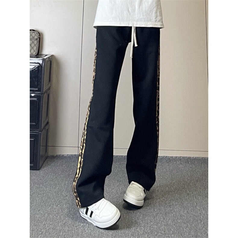 【有货】JRK83CC-特P45加绒豹纹三条杠裤子男加厚条纹卫裤,男装休闲裤,星座1007（原301D）