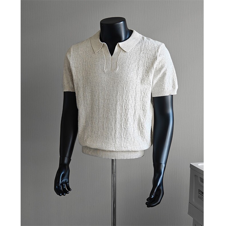 盗图老钱风设计感冰丝圆领针织短袖T恤打底衫E77152/P58控88，男装T恤，电商A243