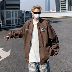 2024春季新款复古潮牌夹克男百搭宽松棒球服外套现货W8167-P78，男装夹克，星座512-4
