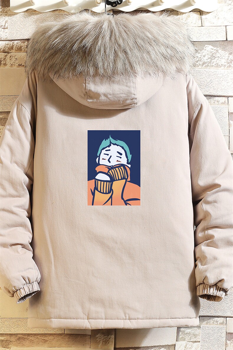 MM48042-P130冬季大毛领衣男士大码加厚袄男服砖墙挂拍,男装棉衣,电商A040A