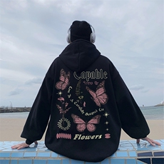 直播品质340克重磅纯色华棉美式卫衣连帽印花大码XZ517A-BK12305，男装卫衣，星座517A
