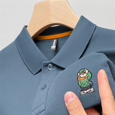短袖polo衫翻领t恤男纯色2023新款夏季商务有领半袖保罗带领衣服，男装T恤，电商B212（原钱塘6029）