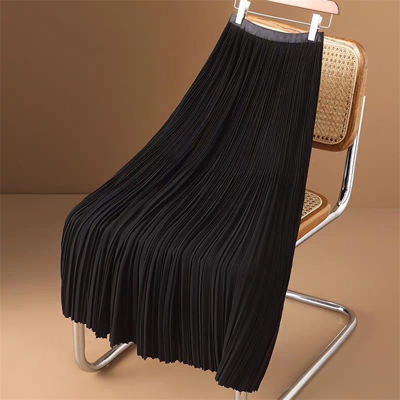 女士知性时髦藏肉显瘦时尚百搭垂感顺滑伞裙，女装半身裙，斯尔特羊绒