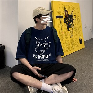 Q11078-P30 春夏季七分袖t恤男大码五分袖男短袖中袖图片