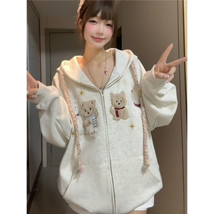 6810-P57 新款连帽卫衣男女春秋季休闲百搭开衫卫衣图片