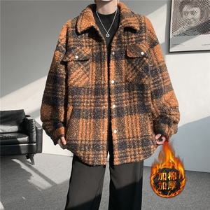 粗花呢格纹棉服复古大码夹棉加厚小香风毛圈格子呢外套LF101特P95图片