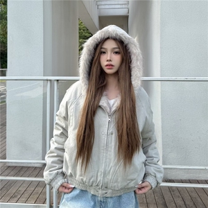 现货足 美式宽松连帽加厚座山雕短款棉服M62/P115图片