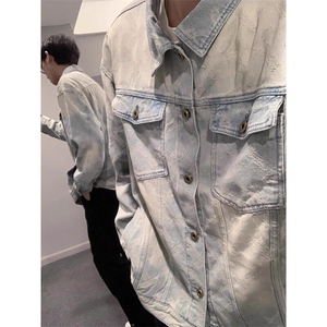 【有货】D8861-P78牛仔外套男春秋季美式高街工装夹克青少年牛仔图片