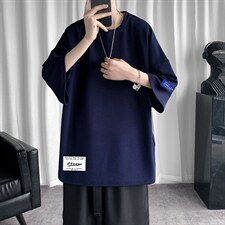 Q11062-P30 春夏季七分袖t恤男大码五分袖男短袖中袖图片