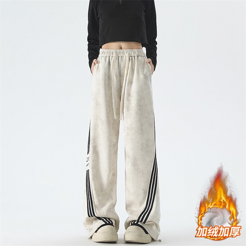 加绒加厚美式扎染卫裤运动裤拖地休闲裤225-2-CK08加绒P65,男装休闲裤,星座225-2