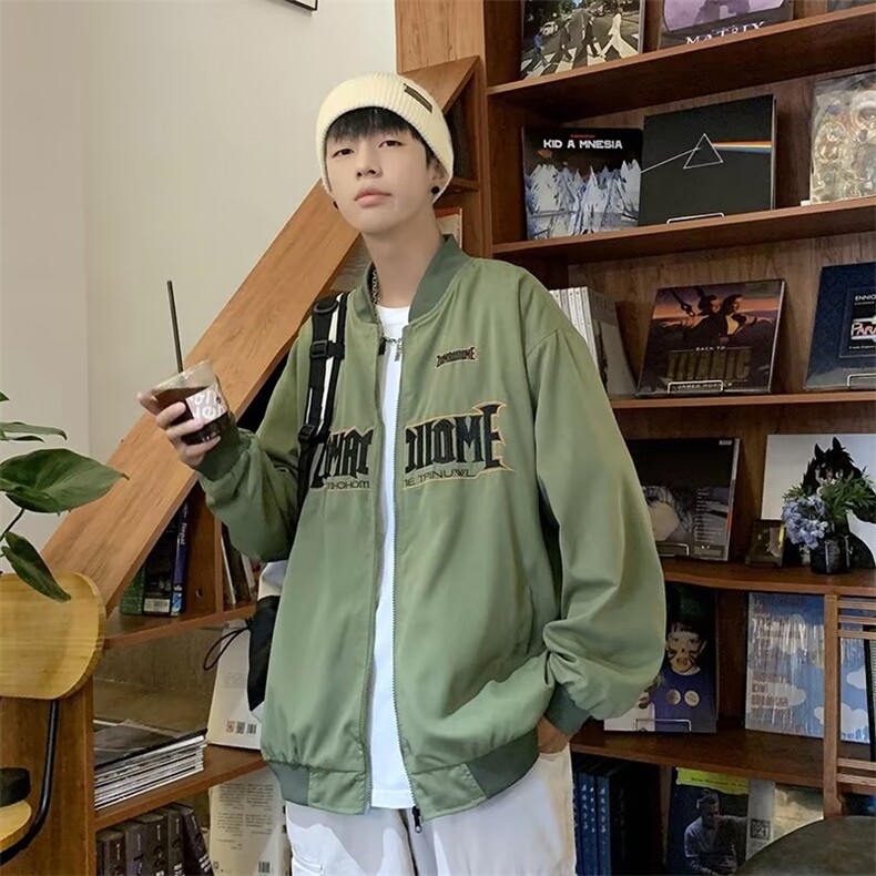 两面穿棒球服男春秋季新款宽松韩版秋飞行员夹克外套M8807-P63,男装夹克,星座1109-3