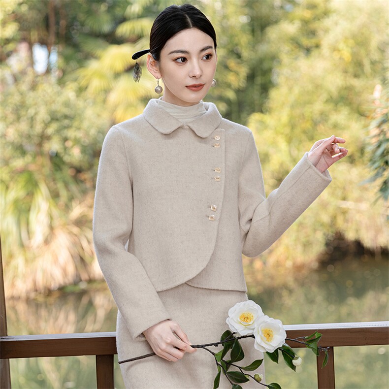 小香风套装女秋冬新款高级感气质名媛毛呢外套半身裙两件套,女装套装/套裙,芷墨服饰