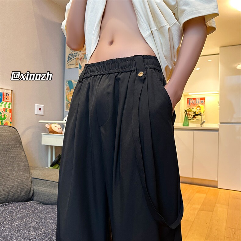 XZ616夏季新款冰丝速干可拆卸设计感垂感阔腿裤TY1009特P35控68,男装休闲裤,星座512A（原616）