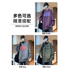 网图360克麂皮绒印花连帽卫衣1611B-WW03-圆领P39-连帽P49，男装卫衣，星座1611B