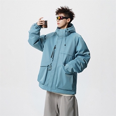 现货5W件冬季三防美式boxy解构连帽雪山冲锋衣棉衣男女棉服厚外套，男装夹克，电商A486