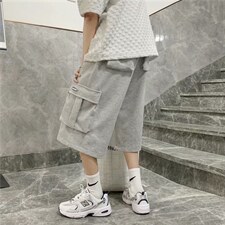 七分裤男夏季宽松炸街工装短裤潮流ins痞帅休闲运动中裤DK873-p28图片