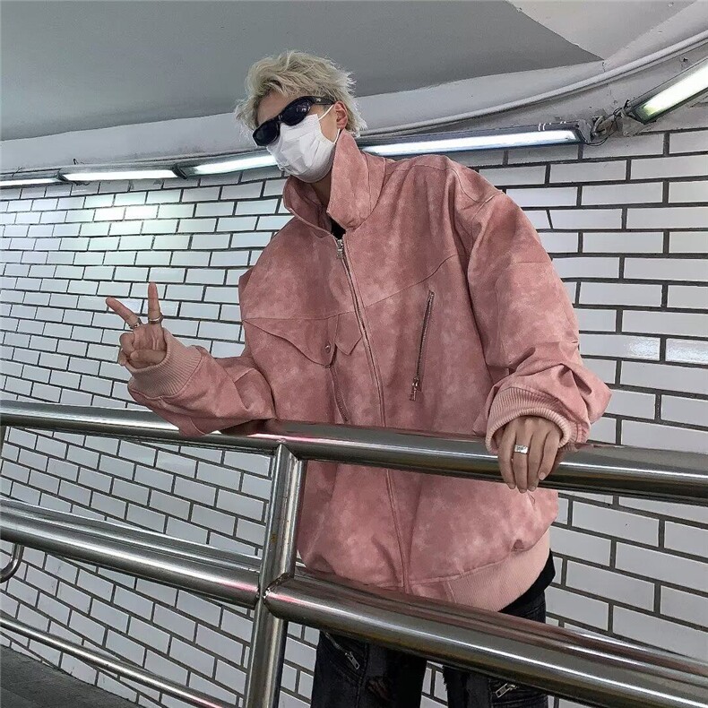 档口有货复古扎染麂皮绒工装夹克高街宽松美式飞行外套8228P78,男装夹克,星座410-2
