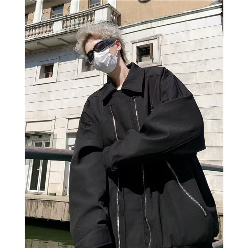 A916P70秋季小众拼色宽松情侣夹克美式复古潮牌设计感外套男,男装夹克,星座512-6