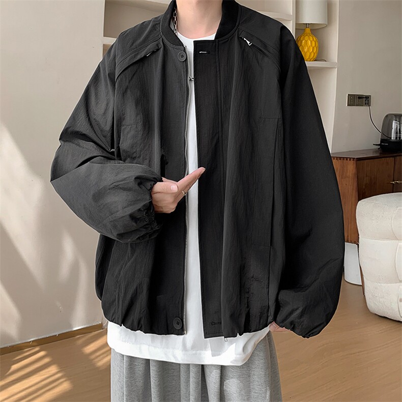 秋季美式复古设计感廓形棒球服夹克男女宽松休闲外套 D370 P108图片