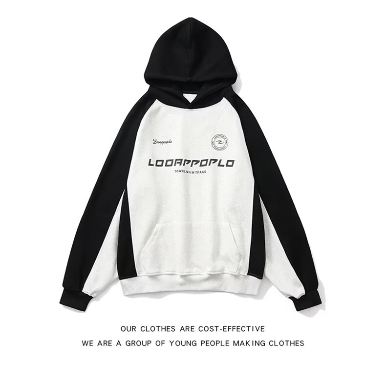 秋款男连帽卫衣字母印花撞色休闲外套WY25P45,男装卫衣,星座1013-1