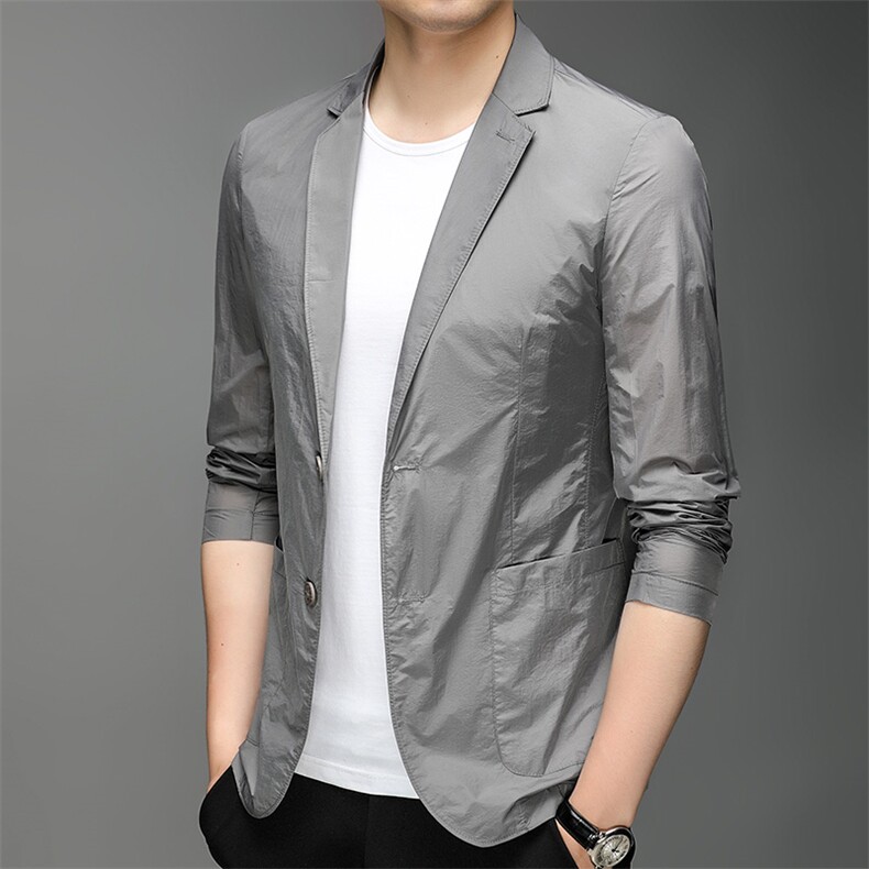 2023夏季新款中青年西装男西服简约外套商务休闲单西男装防晒服，男装西服，电商B212（原钱塘6029）