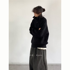 秋冬日系百搭半高领保暖毛衣男女生宽松针织衫外套潮MZ821-P52，男装针织衫/毛衣，星座412-1