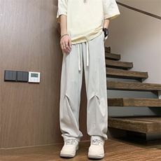 2025春秋款港风宽松设计感休闲百搭休闲裤直筒裤K24101-P35，男装休闲裤，星座717