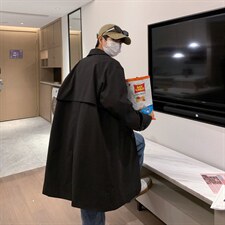 F3112/P80秋装中长款风衣男宽松男士大码外套韩版潮流上衣男控108，男装风衣，电商A141