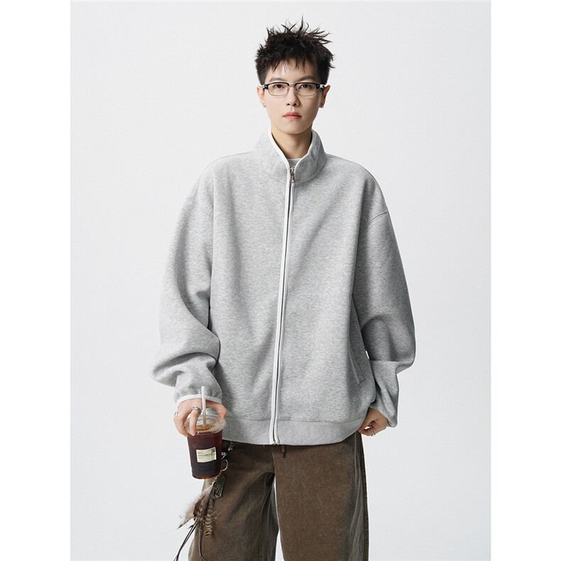 可二开卫衣立领开衫拉链设计M-5XL大码卫衣夹克男WT78122P65控108，男装夹克，星座227-7