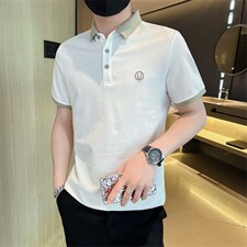 高品质主推夏季字母立体刺绣翻领短袖T恤Polo衫体恤T066-P45，男装T恤，电商D342