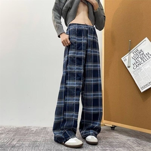 复古格子裤子女秋冬新款加绒裤  G11 P40图片