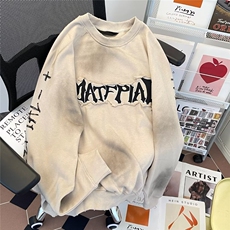 废土风脏脏卫衣男连帽秋季美式hiphop高街外套春秋款Y3802/P52，男装卫衣，星座506B