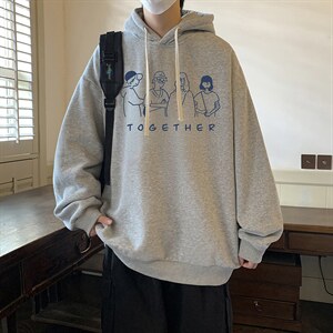 纯棉连帽卫衣男大码运动帽衫宽松薄WY2191-P35 加绒款-P40图片