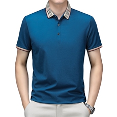 男夏季免烫短袖t恤男高级感商务polo衫休闲半袖体恤HMQ356-P58，男装Polo衫，星座1105-3