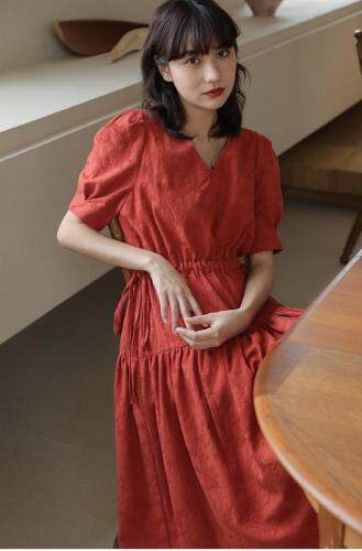 复古红连衣裙销量5W?，女装连衣裙，TWO LAPS