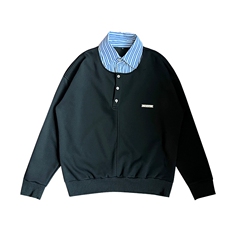 AW192/特P78控108秋季社会小伙潮流高级感拼接假两件衬衫男黑首，男装衬衫，星座305B-1