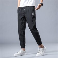 夏季冰丝休闲裤男九分宽松春夏薄款男士潮流束脚运动裤子Z618，男装休闲裤，星座509