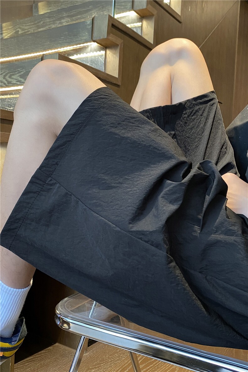夏季新款潮流双褶冰感宽松休闲五分裤短裤B315-K24139-特p23控48,男装牛仔裤,电商B315
