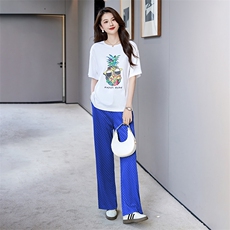 云南三亚旅游穿搭亲子装夏一家三口家庭套装棉t恤半身裙洋气母女，女装套装/套裙，时尚俏佳人