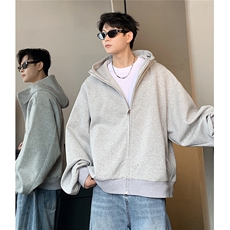 420克重磅廓型连帽卫衣男春秋OVERSIZE美式长袖外套可二开，女装短外套，电商C307