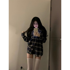 【有货】假两件美式复古连帽长袖衬衫外套男女同款8159HH-特P50，男装衬衫，星座1007（原301D）