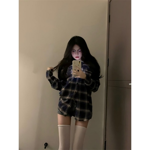 【有货】假两件美式复古连帽长袖衬衫外套男女同款8159HH-特P50图片